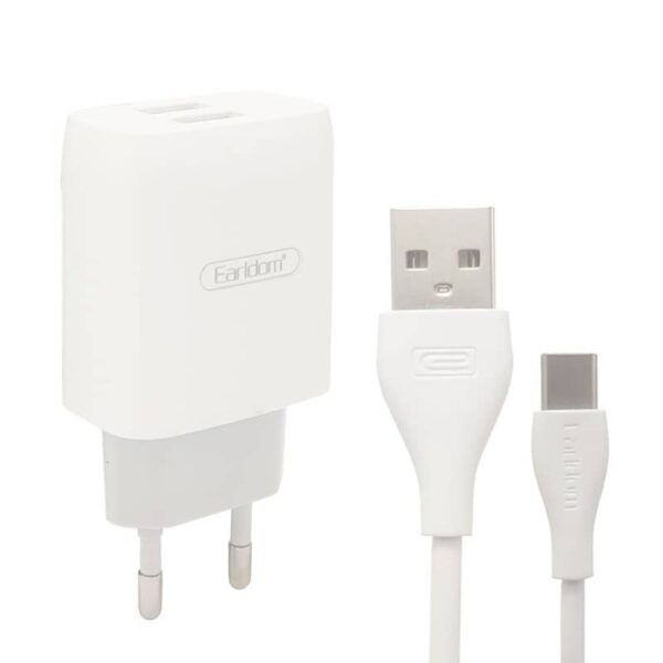شارژر دیواری ارلدام مدل ES 196 FAST به همراه کابل تبدیل USB-C