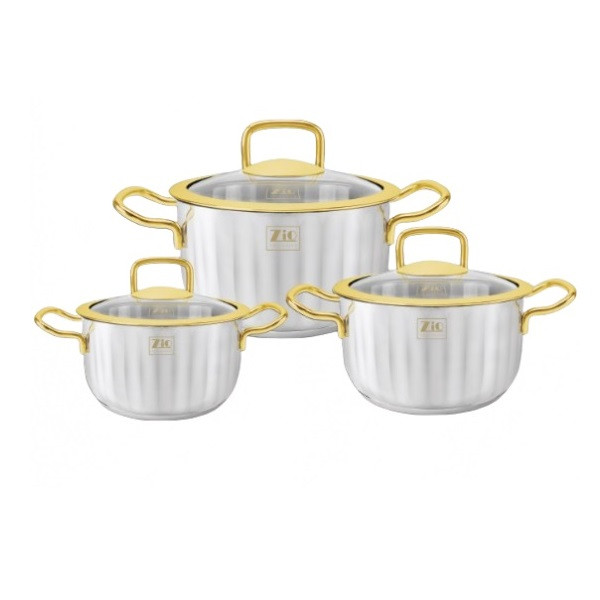 سرویس قابلمه استیل 6 پارچه زیو مدل ZCS-1506-22