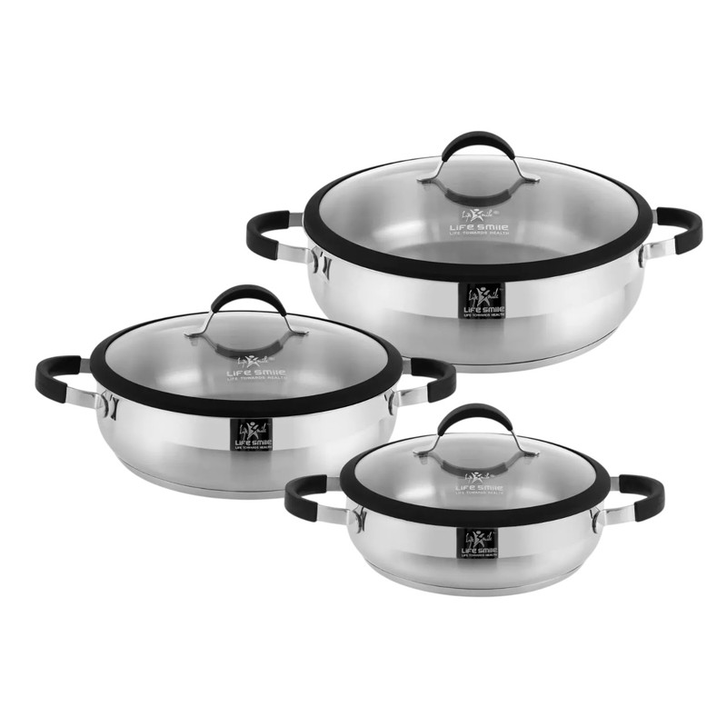 سرویس تابه استیل 6 پارچه لایف اسمایل مدل LIFEP22SHR-6-3