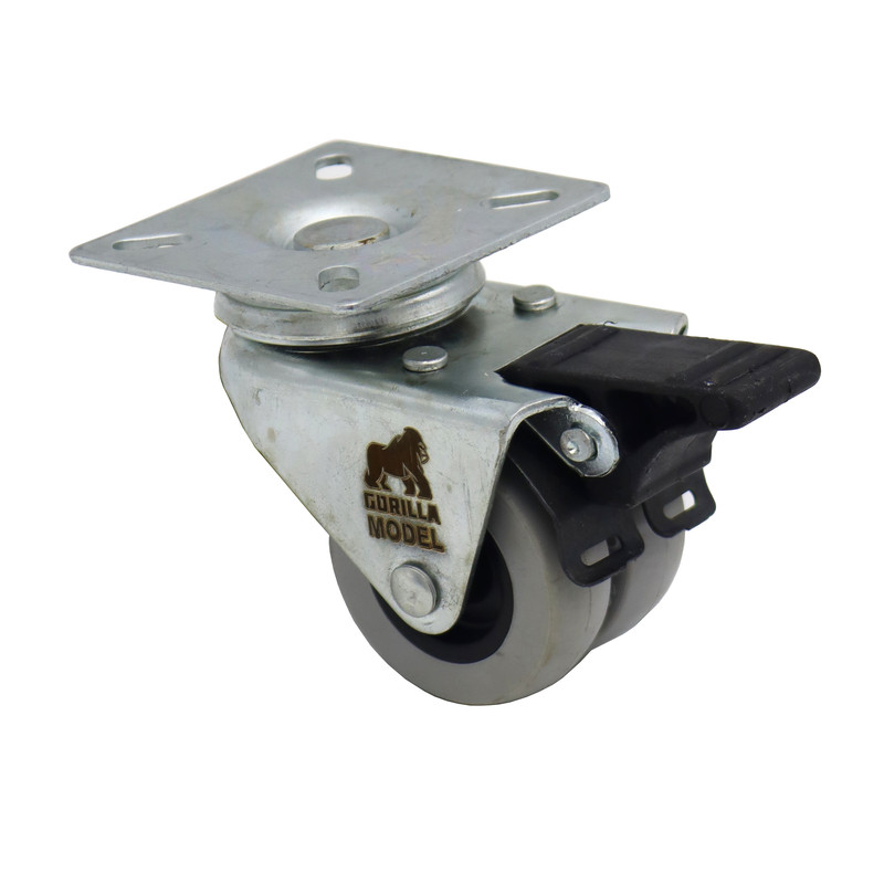 چرخ گردان ترمزدار کفی دار مدل گوریلا طرح دوقلو کد YPT-KAFI-2GHOLO-50MM