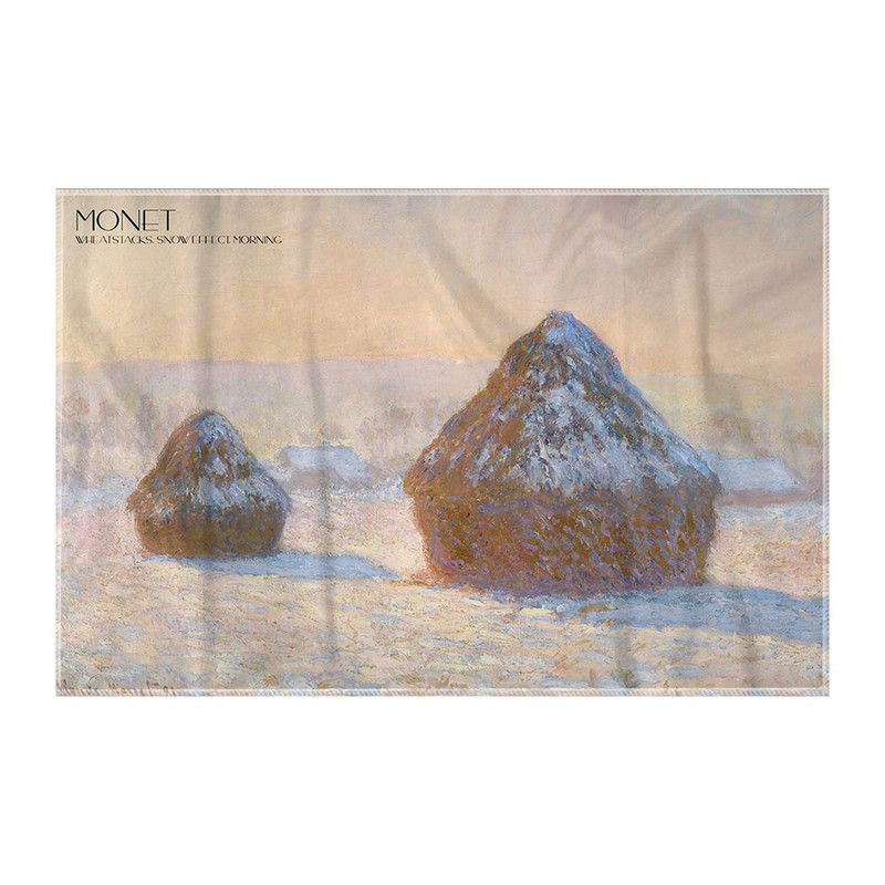  کاغذ کادو ترمه طراحان ایده مدل خرمن های گندم در صبح برفی از مونه کد art0189 سایز 57x37 سانتی متر
