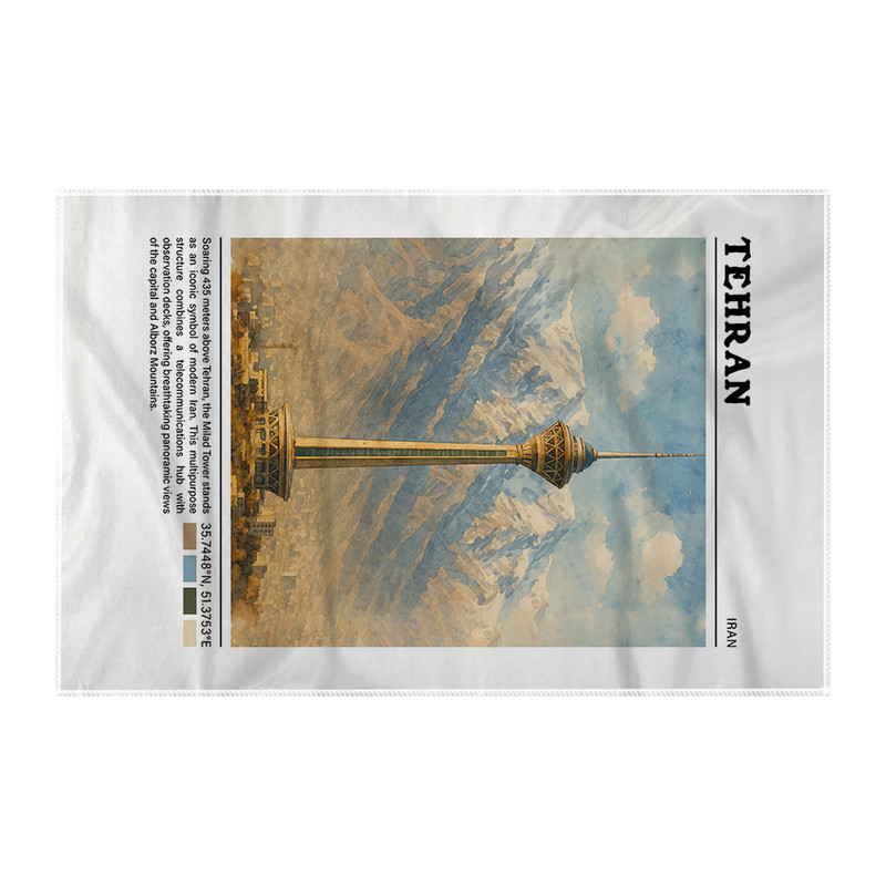 کاغذ کادو ترمه طراحان ایده مدل برج میلاد تهران کد map0807 سایز 57x37 سانتی متر