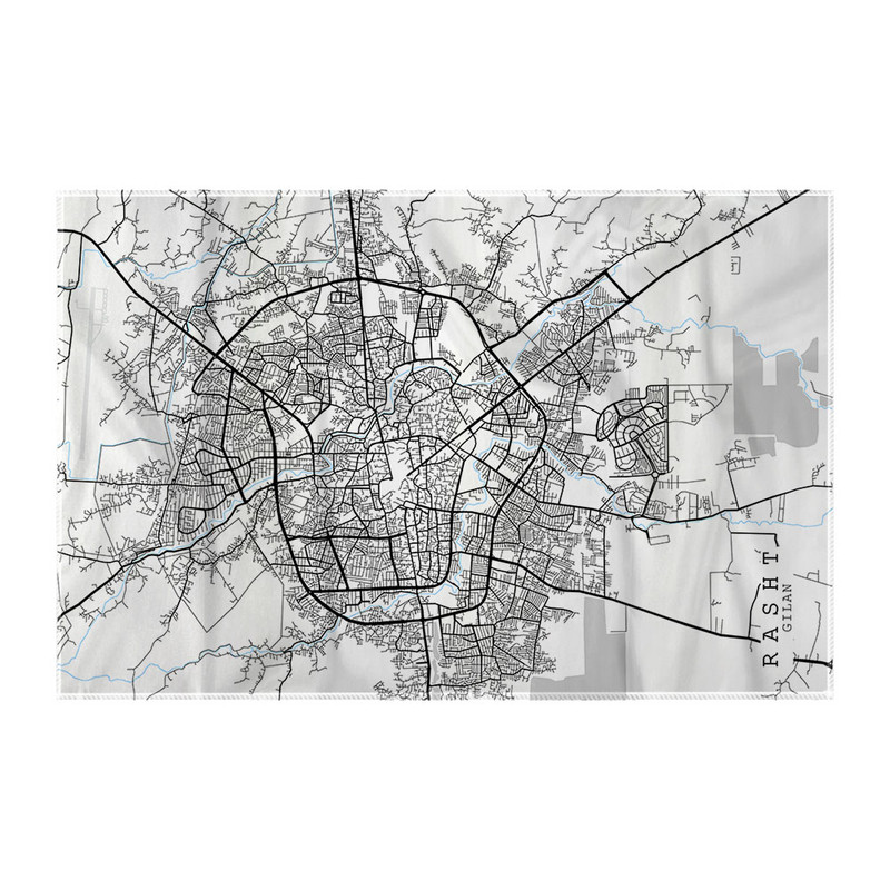کاغذ کادو ترمه طراحان ایده مدل نقشه شهر رشت کد map0524 سایز 57x37 سانتی متر