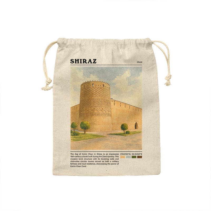 کیسه نان و سبزی ترمه طراحان ایده مدل ارگ کریم خان شیراز کد map0823 - S سایز 19x19 سانتی متر