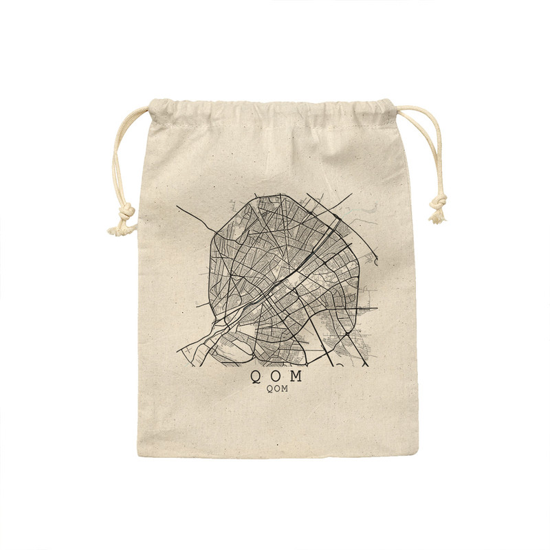 کیسه نان و سبزی ترمه طراحان ایده مدل نقشه شهر قم کد map0511 - M سایز 23x33 سانتی متر