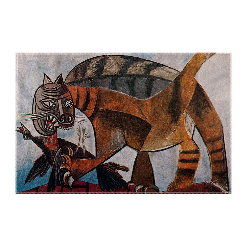کاغذ کادو ترمه طراحان ایده مدل گربه در حال خوردن پرنده از پیکاسو کد art0358