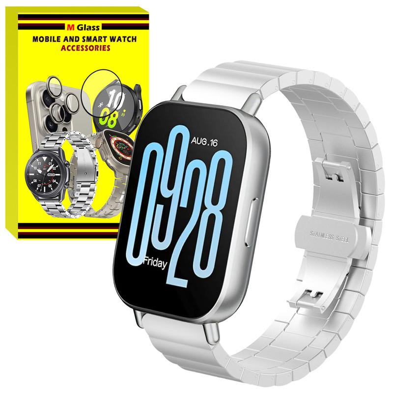 بند ام‌گلس مدل Swatch Link MG TW مناسب برای ساعت هوشمند شیائومی Redmi watch 5 Active / Watch 5 Lite 22mm
