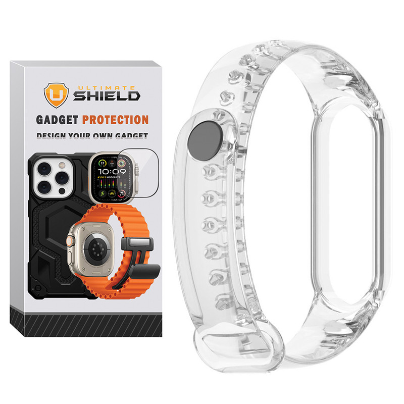 بند آلتیمیت شیلد مدل Clear Transparent مناسب برای ساعت هوشمند شیائومی Mi Band 7 12mm