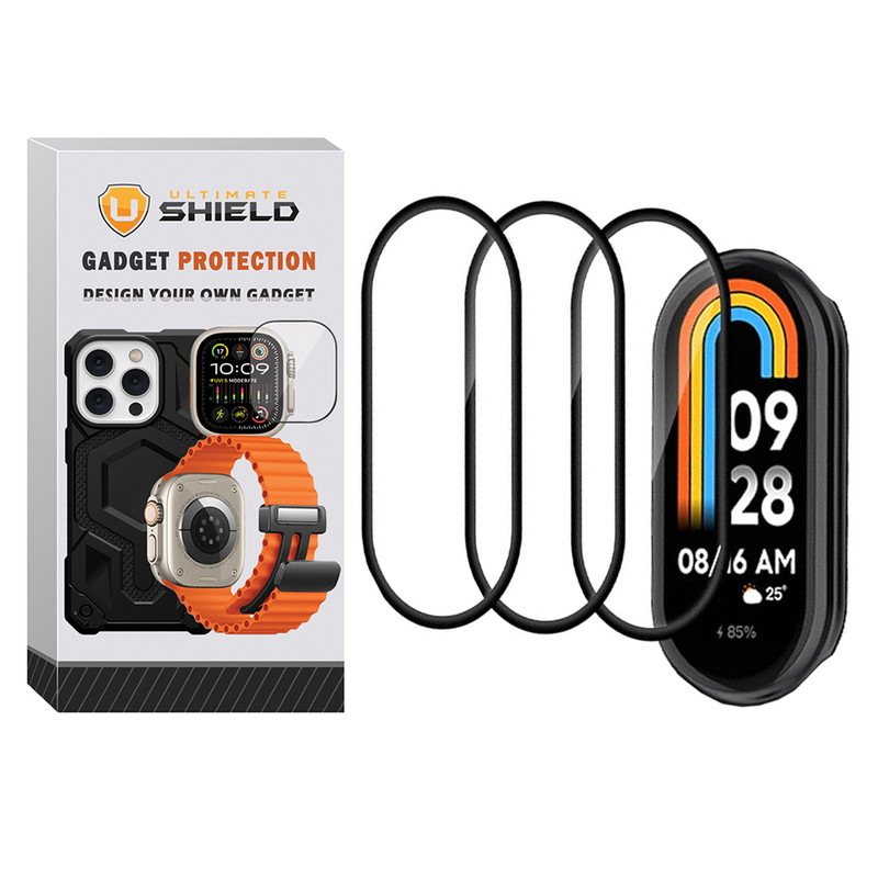 محافظ صفحه نمایش آلتیمیت شیلد مدل Nano Pmma مناسب برای ساعت هوشمند شیائومی Mi Band 8 بسته سه عددی