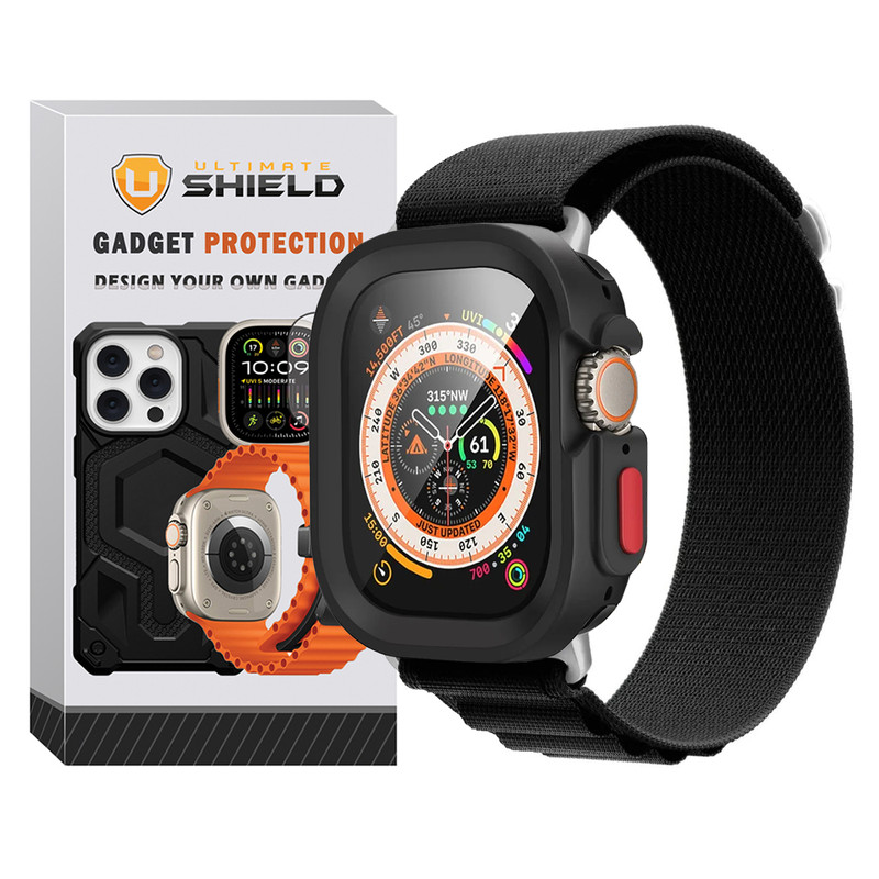 بند آلتیمیت شیلد مدل Alpine Defender مناسب برای ساعت هوشمند هاینو تکو HK8 pro max / HK9 ultra 2 / T800 Ultra / T900 Ultra به همراه کاور