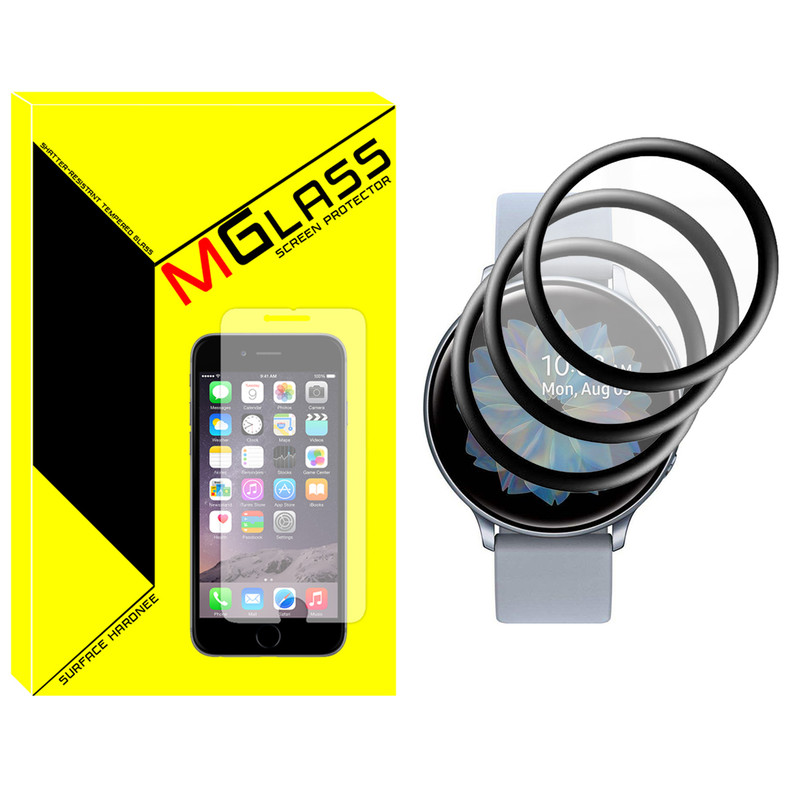 محافظ صفحه نمایش نانو ام‌گلس مدل GLS_Pmma مناسب برای ساعت هوشمند سامسونگ Galaxy Watch Active 2 40mm بسته سه عددی