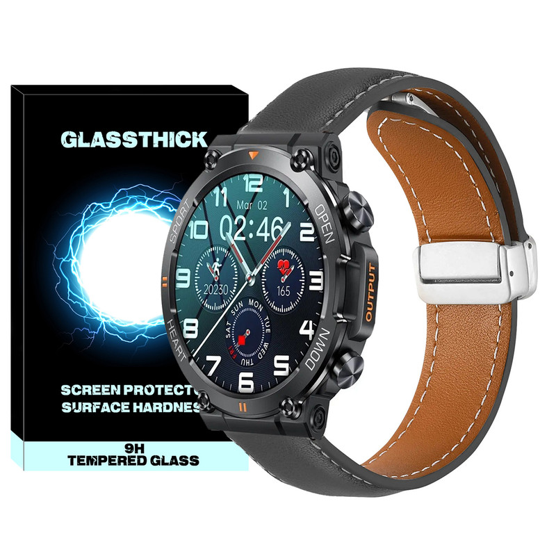 بند گلستیک مدل Mag Leather GL TW مناسب برای ساعت هوشمند هپی تاچ K59 Pro / K56 Pro Ultra 22mm
