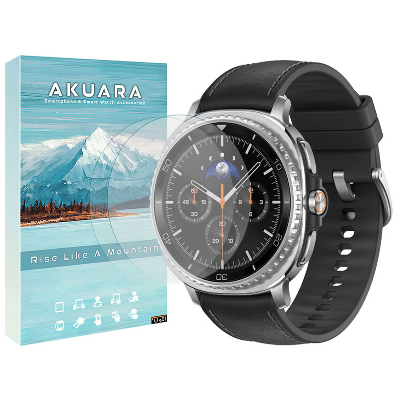 محافظ صفحه نمایش آکوآرا مدل GLS مناسب برای ساعت هوشمند سامسونگ Galaxy Watch 8 Classic 46mm بسته دو عددی