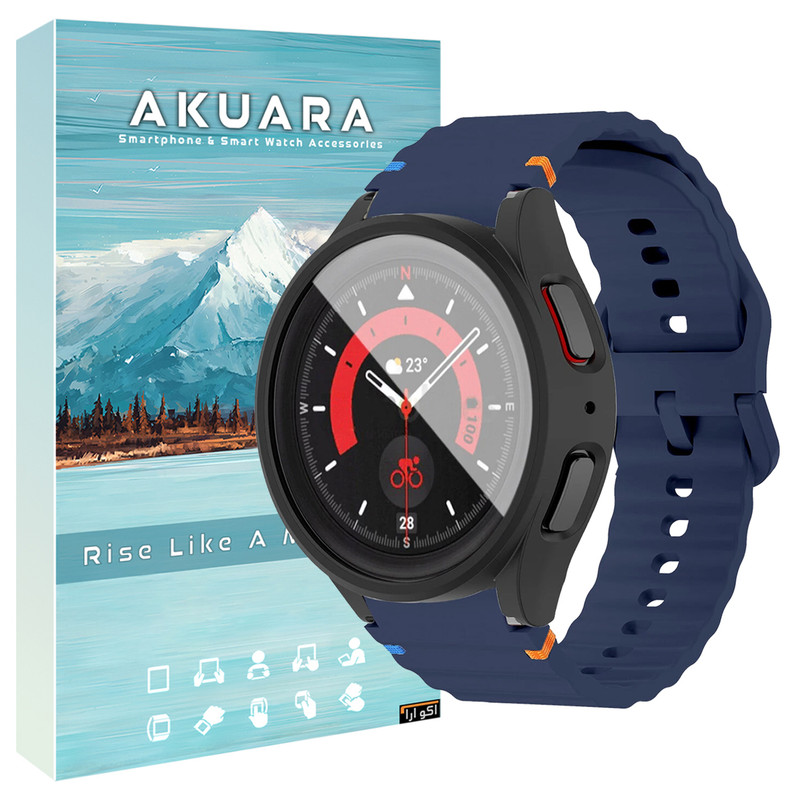 بند آکوآرا مدل NewV7 GRDH bk مناسب برای ساعت هوشمند سامسونگ Galaxy Watch 6 44mm به همراه کاور