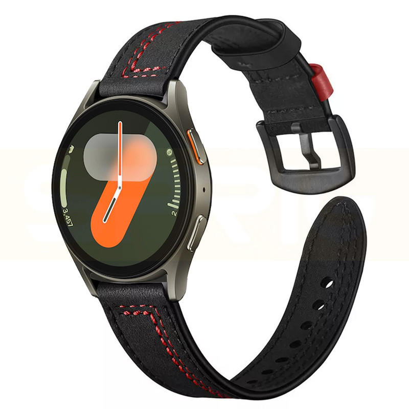 بند اسپریگ مدل Leather ORIGI مناسب برای ساعت هوشمند سامسونگ Galaxy Watch 4/5/6/7/FE سایز 40/43/44/46/47 میلی متری