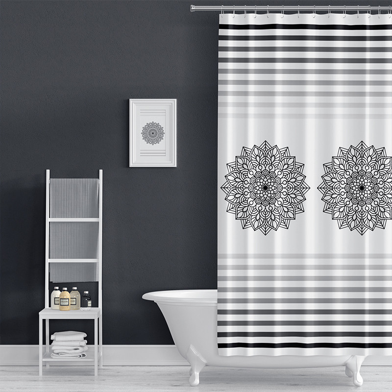پرده حمام دلفین مدل 2112 سایز 180x200 سانتی متر