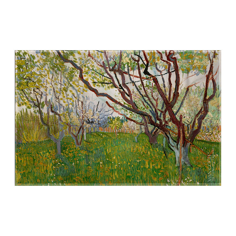 کاغذ کادو ترمه طراحان ایده مدل شکوفه دهی باغ میوه از ونگوگ کد art0047