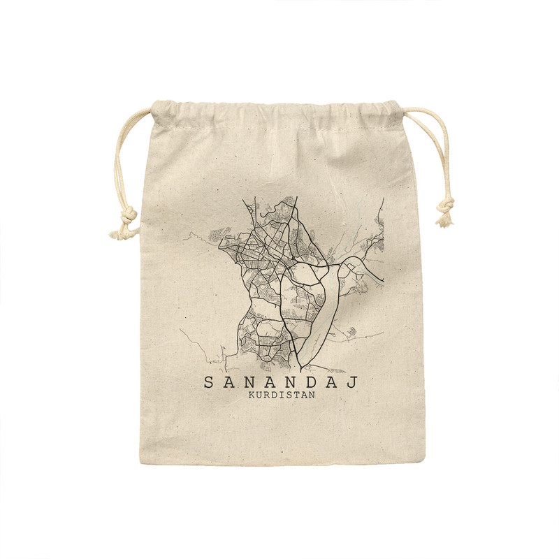 کیسه نان و سبزی ترمه طراحان ایده مدل نقشه شهر سنندج کد map0517 - M سایز 23x33 سانتی متر