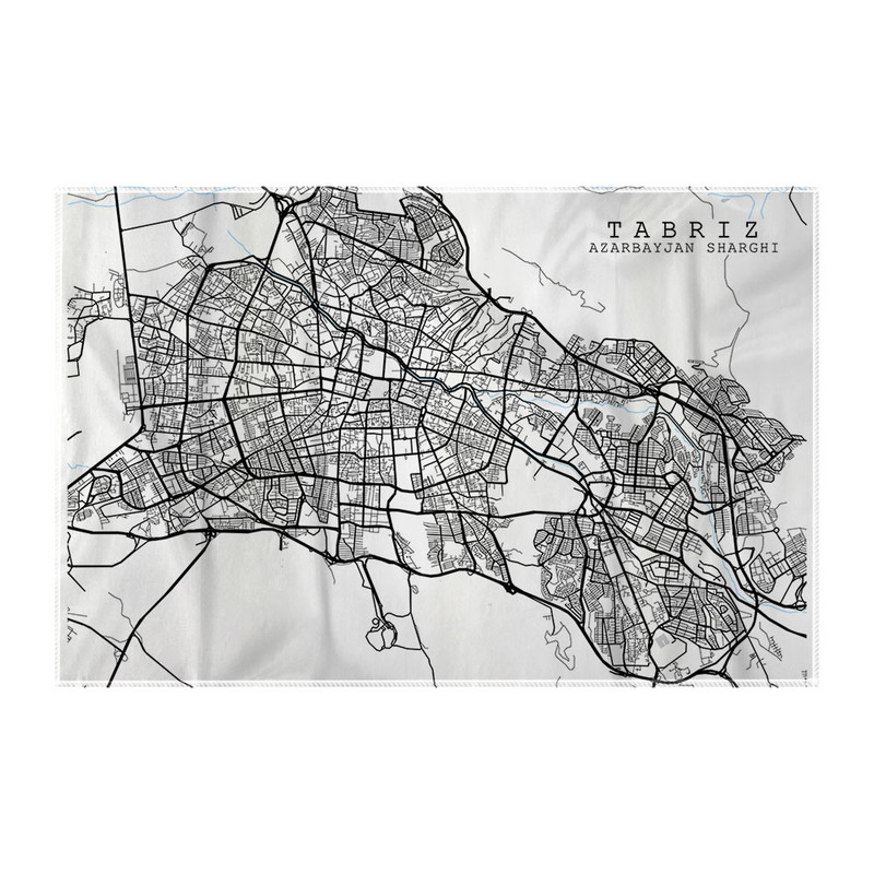 کاغذ کادو ترمه طراحان ایده مدل نقشه شهر تبریز کد map0500 سایز 57x37 سانتی متر