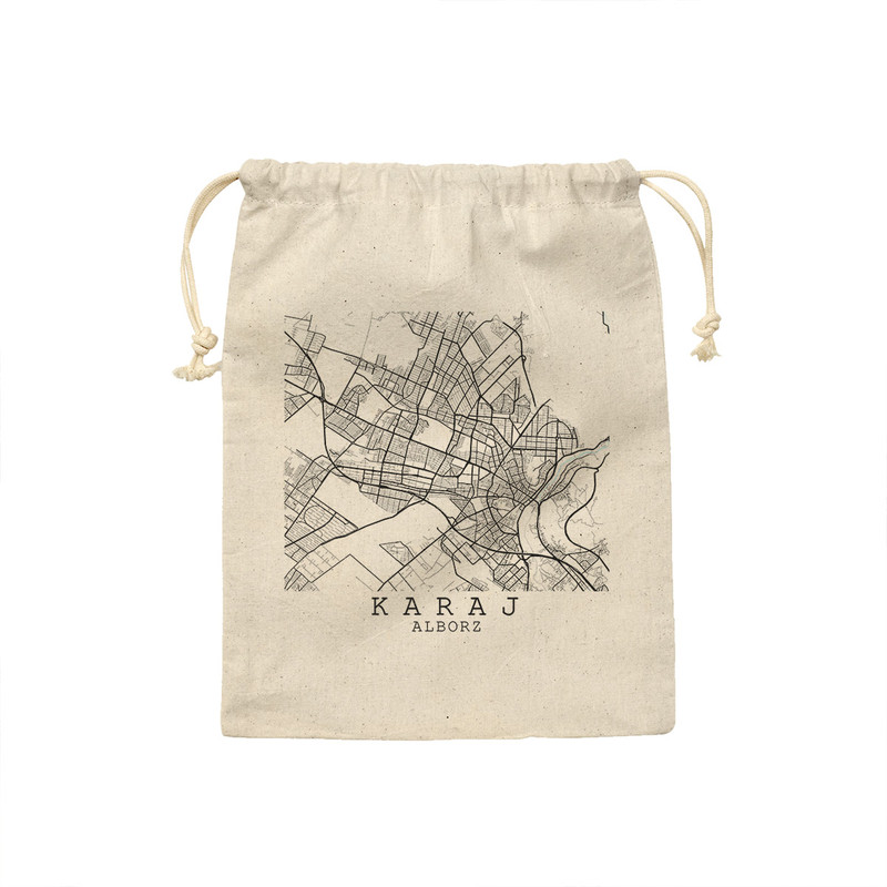 کیسه نان و سبزی ترمه طراحان ایده مدل نقشه شهر کرج کد map0504 - S سایز 19x19 سانتی متر