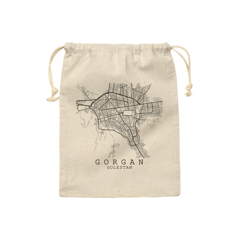 کیسه نان و سبزی ترمه طراحان ایده مدل نقشه شهر گرگان کد map0523 - M سایز 23x33 سانتی متر
