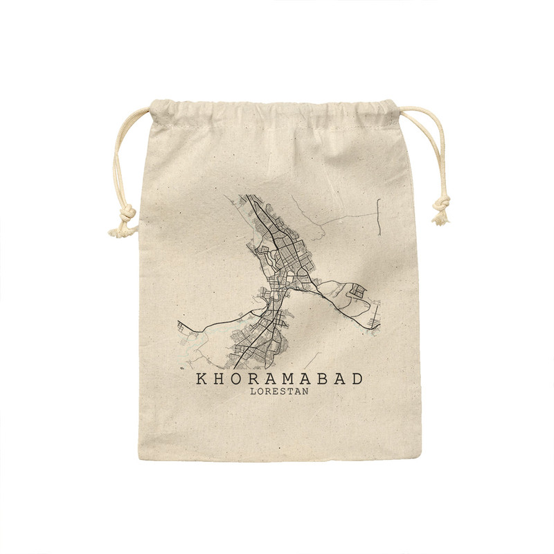 کیسه نان و سبزی ترمه طراحان ایده مدل نقشه شهر خرم آباد کد map0512 - S سایز 19x19 سانتی متر
