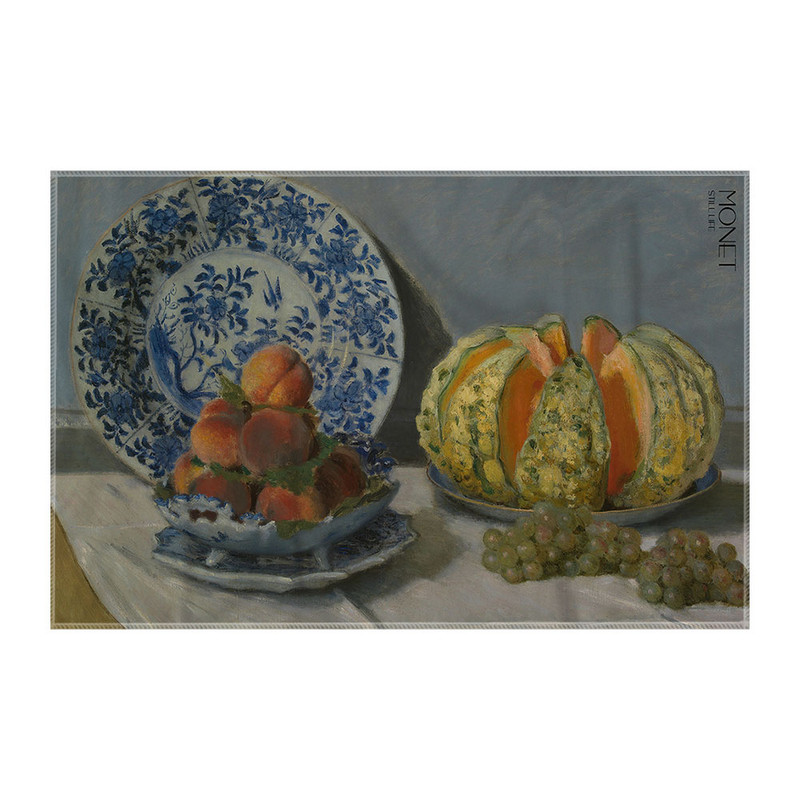 کاغذ کادو ترمه طراحان ایده مدل طبیعت بی جان از مونه کد art0212 سایز 57x37 سانتی متر