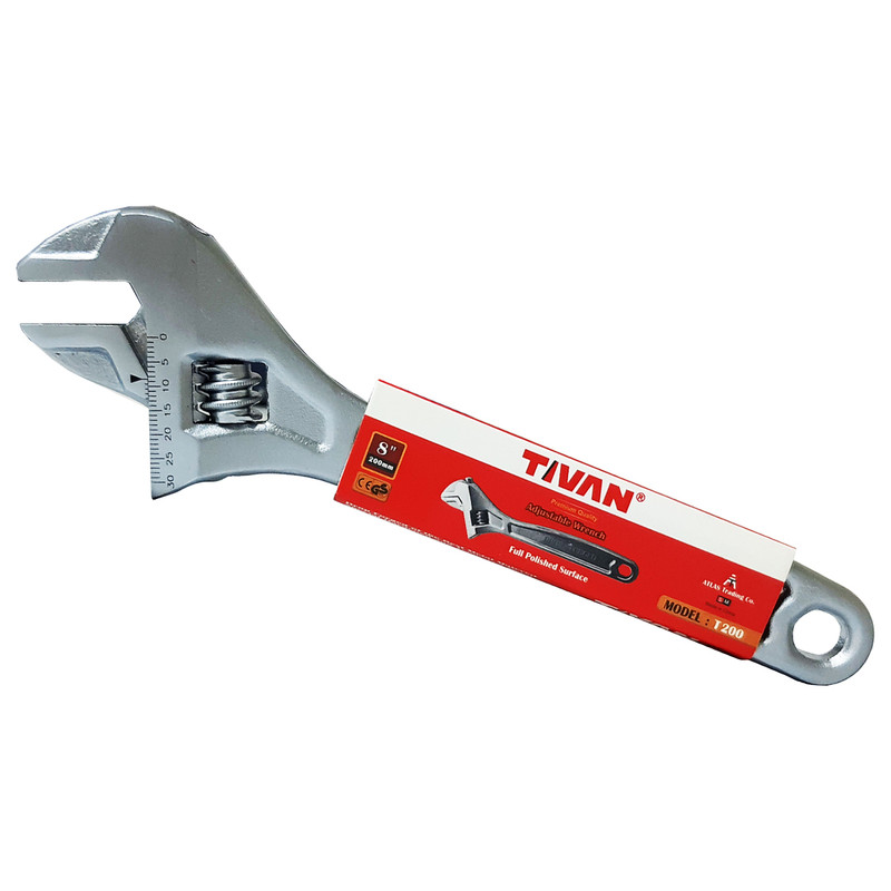 آچار فرانسه تیوان مدل RO - 200 سایز 8 اینچ
