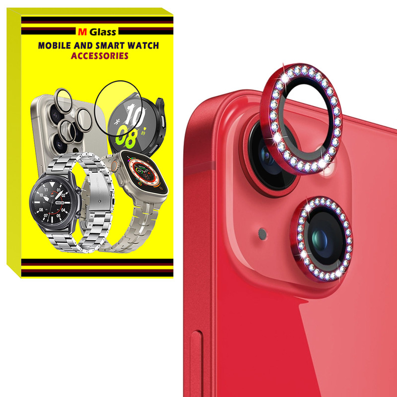 محافظ لنز دوربین فلزی ام‌گلس مدل RNG Diamond MG مناسب برای گوشی موبایل اپل iPhone 15