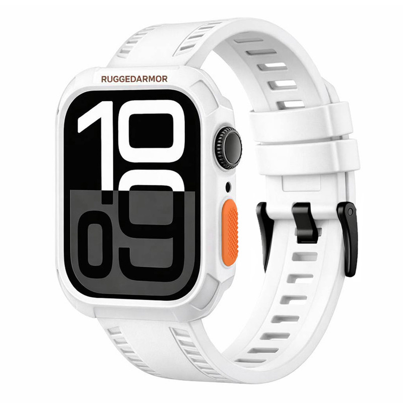 بند آلتیمیت شیلد مدل Rugged Tire مناسب برای اپل واچ 46 میلی متری سری 10/11 به همراه کاور