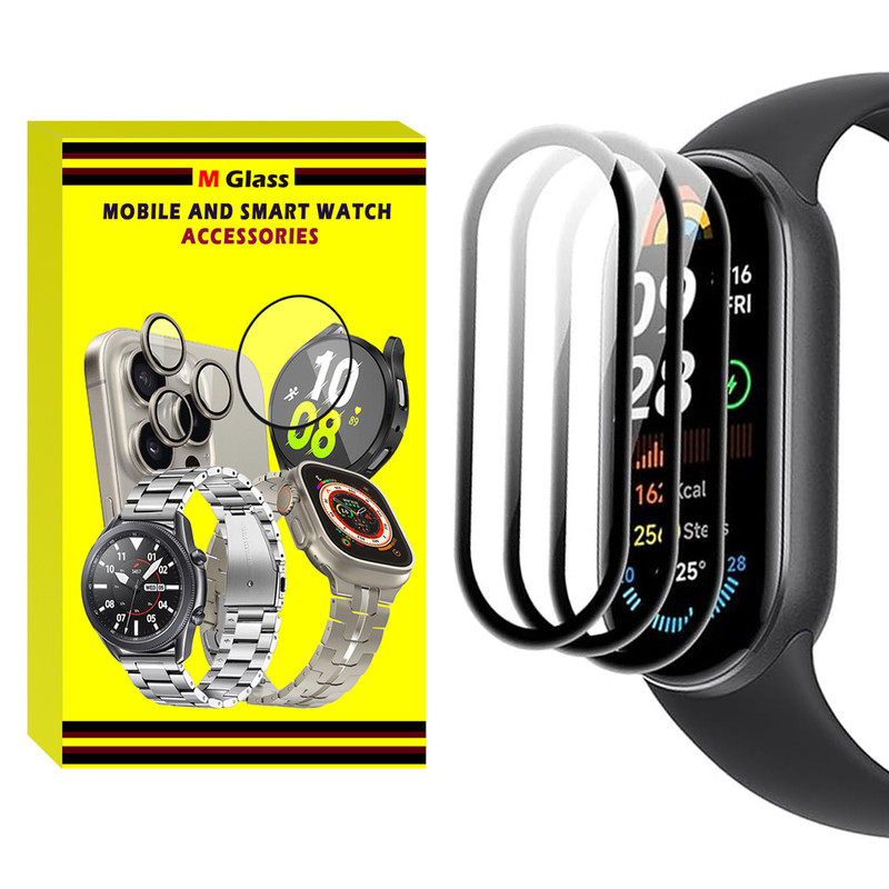 محافظ صفحه نمایش نانو ام‌گلس مدل GLS-Pmma مناسب برای ساعت هوشمند شیائومی Mi Band 4 12mm بسته سه عددی