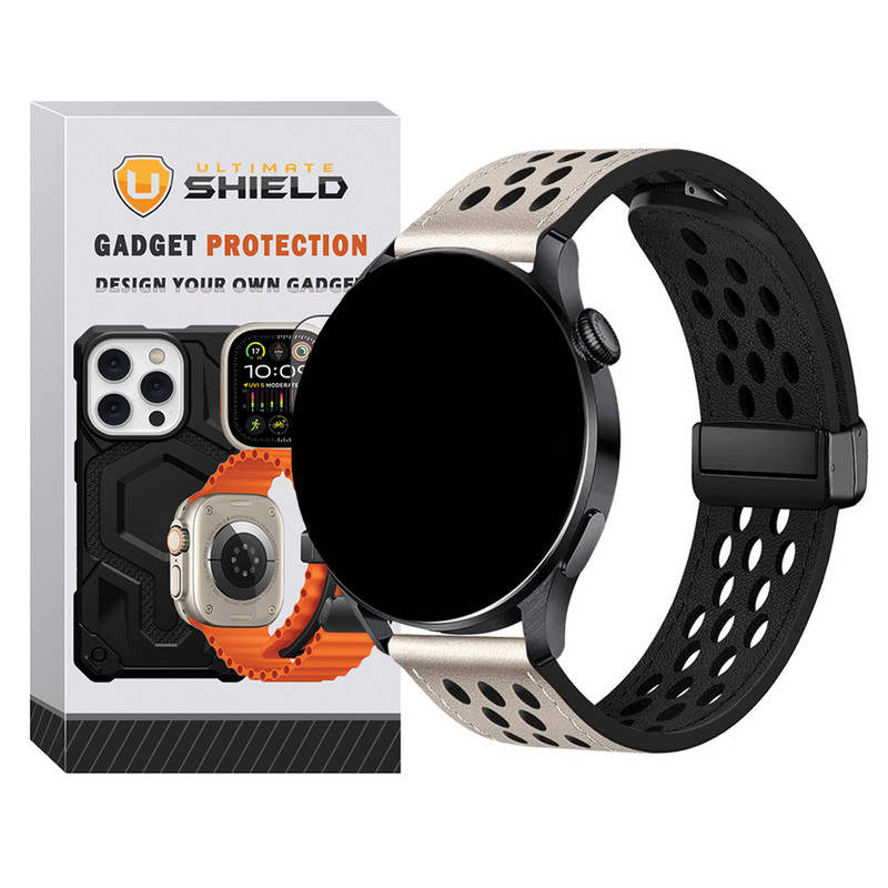 بند آلتیمیت شیلد مدل Dot Leather Magnet TW مناسب برای ساعت هوشمند گلوریمی M1 Pro / M2 Pro / GS1 Pro / GR1 / Calling Watch M2 / M2 Max