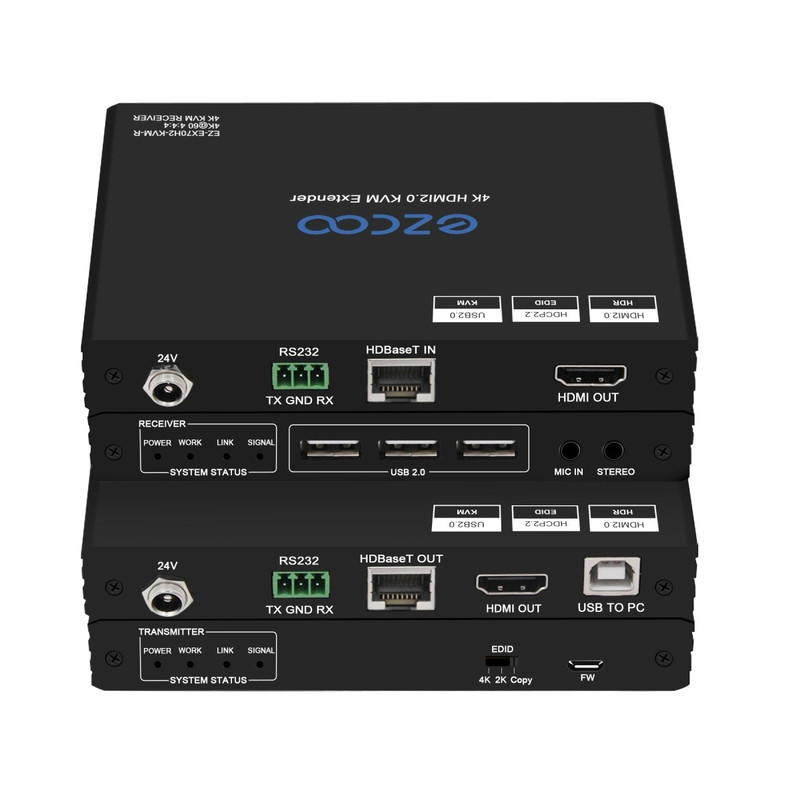 اسپلیتر ایزکو مدل 4k hdmi 2.0 kvm بسته دو عددی