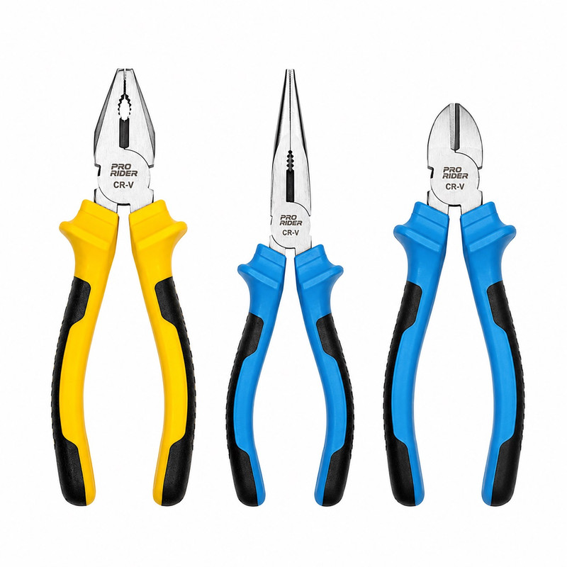 انبر دست و انبر سیم چین و انبر دم باریک رایدر پرو مدل YP-160MM/3PCS مجموعه 3 عددی