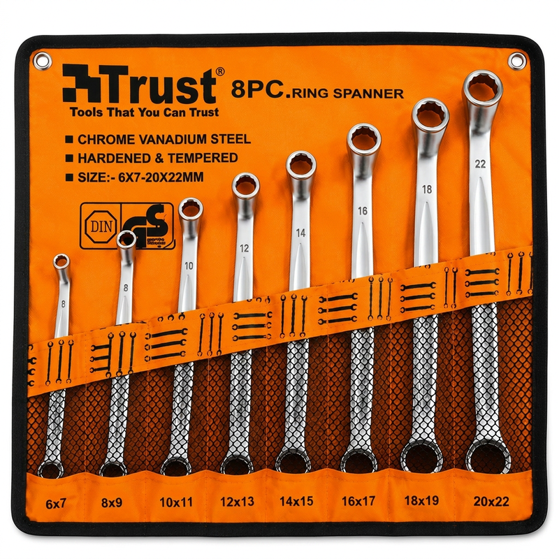 آچار دوسر  رینگی تراست مدل YP-6-22MM  مجموعه 8 عددی 