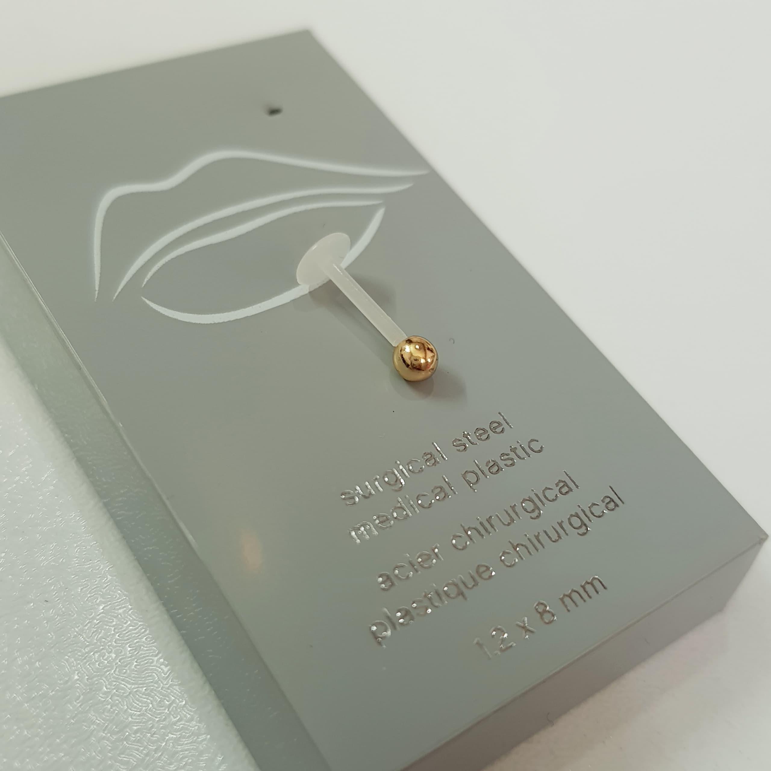 پیرسینگ لب جنس استیل جراحی ، رنگ ثابت و ضد حساسیت