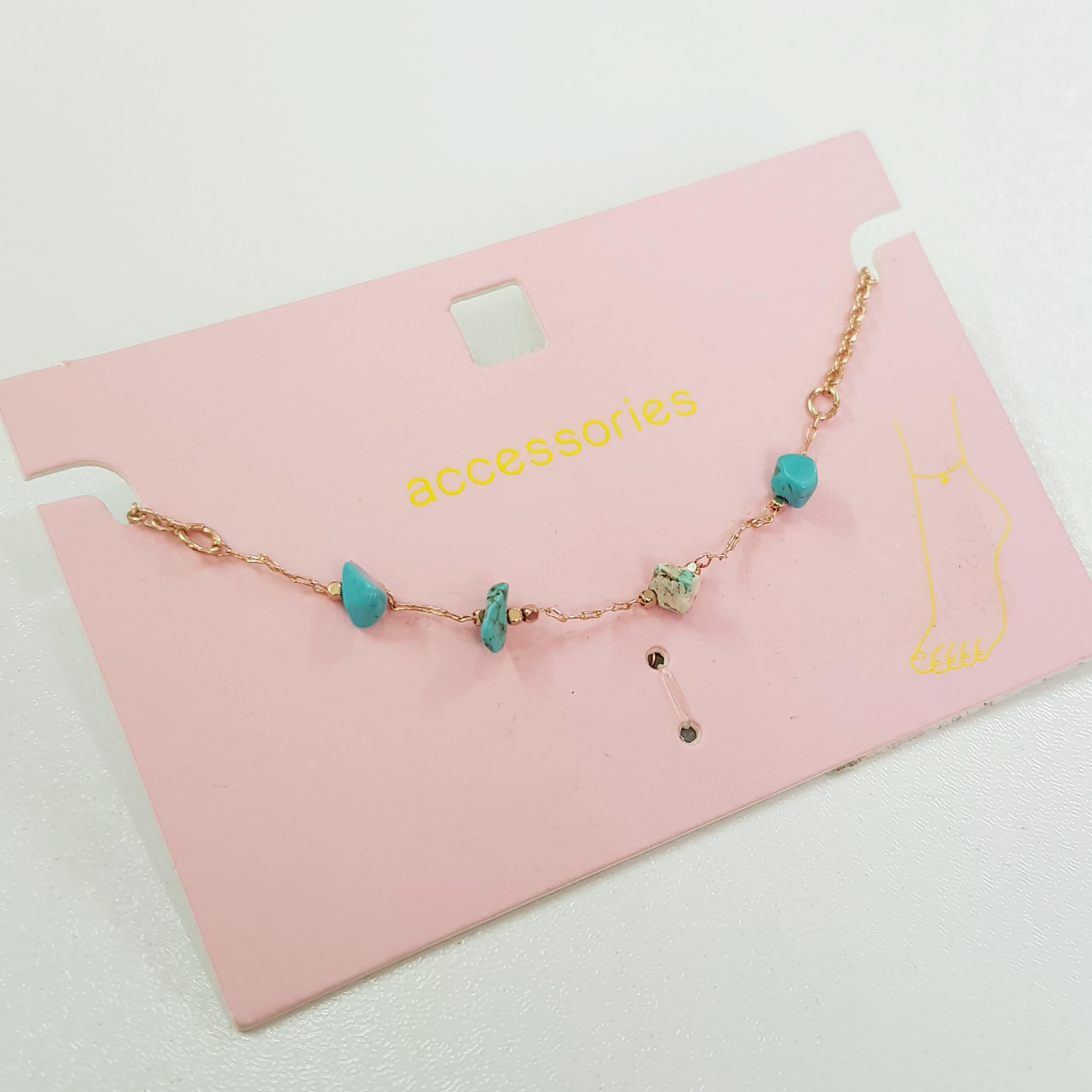 پابند طلایی آویز سنگ فیروزه اصل ، کار فوق‌العاده زیبا و ترند