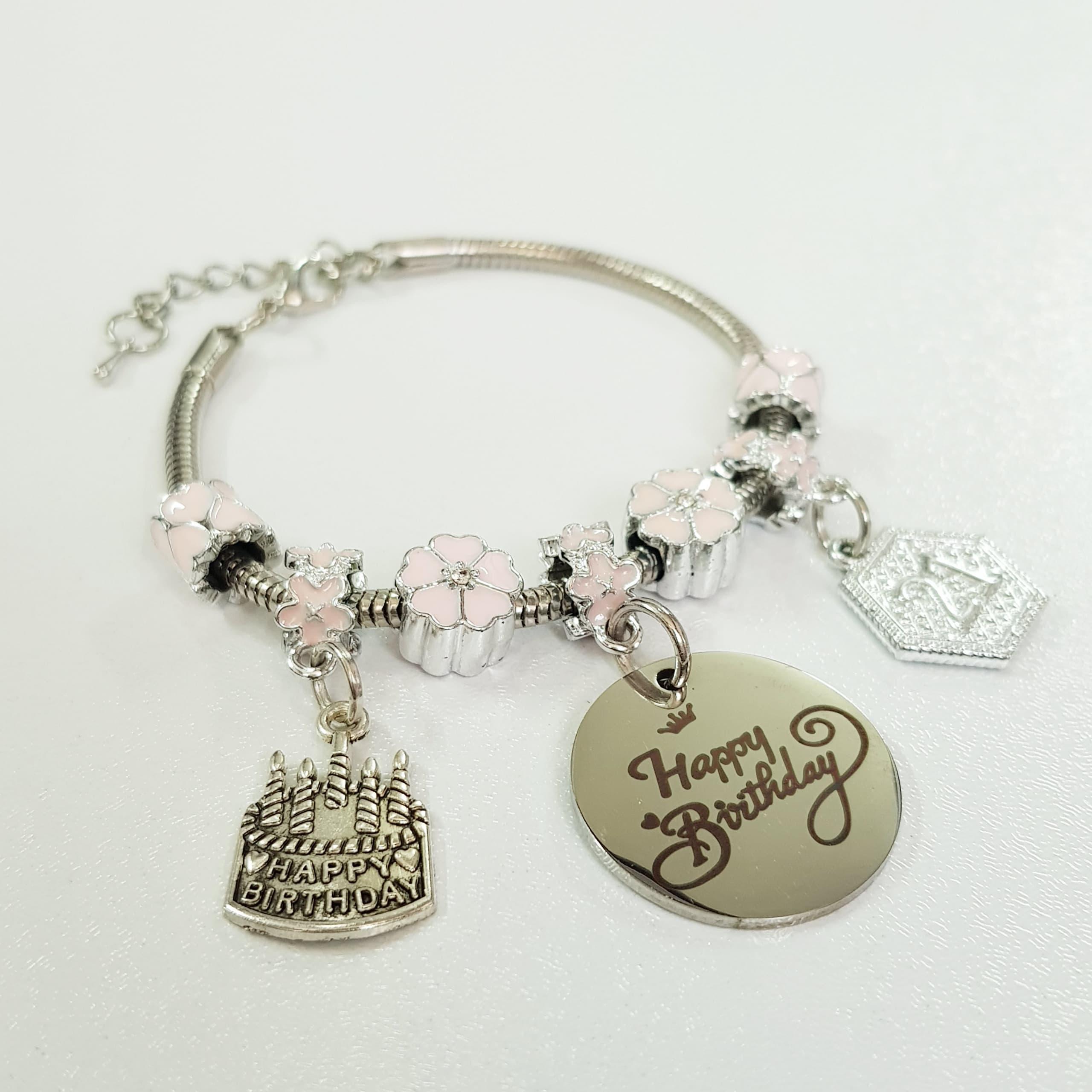 دستبند پاندورا نقره ای آویز استیل  فری سایز