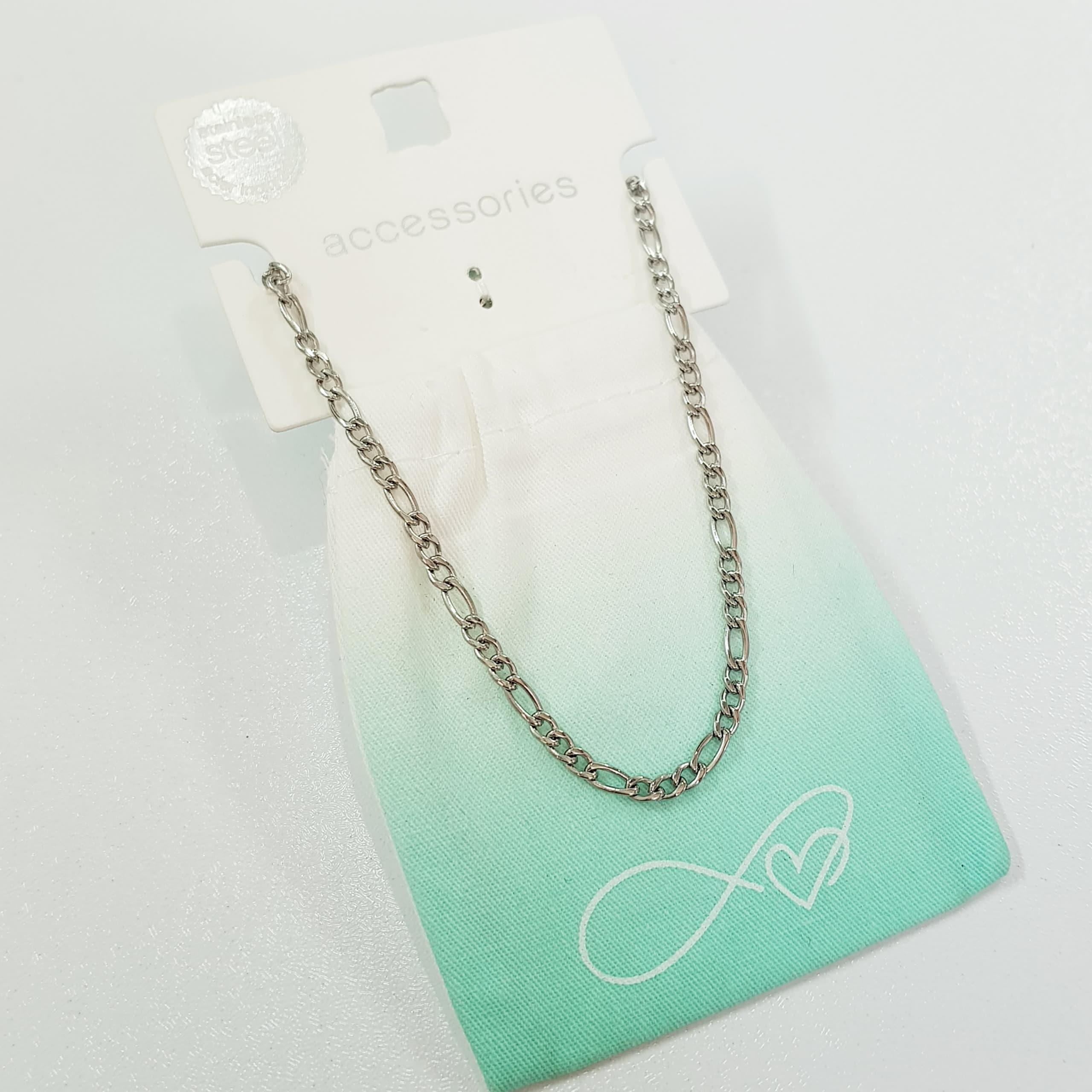 زنجیر گردنبند یونیسکس استیل برند Accessories  + بهمراه کیف