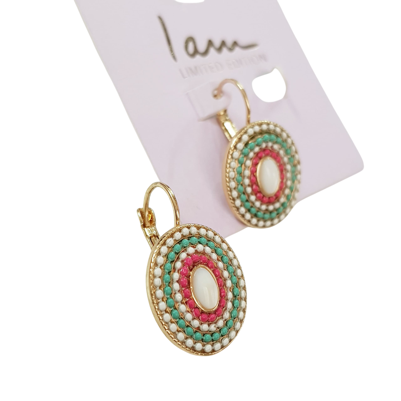 گوشواره قفلی طلایی طرح سنتی برند iam کد ۲۱۰۸۱۴