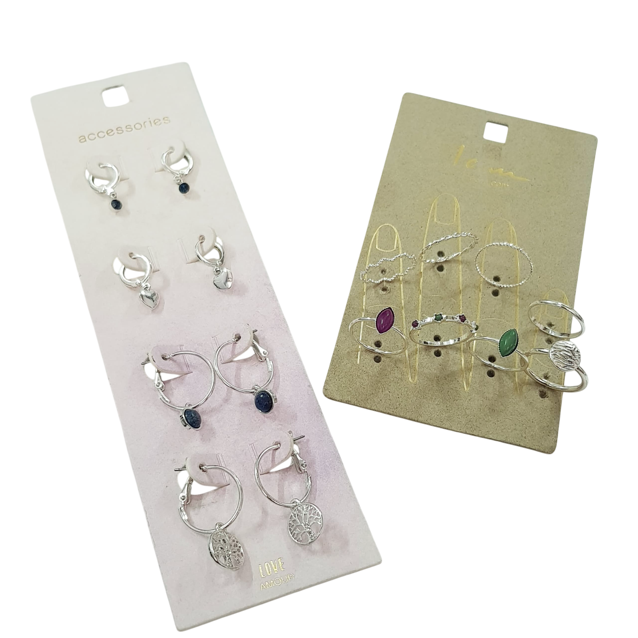 پک اقتصادی انگشتر و گوشواره برند Accessories و iam کد ۰۲۰۹۱