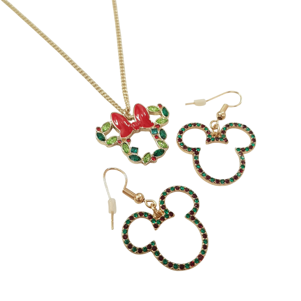 نیم ست گردنبند و گوشواره نگین رنگی طرح مینی موس برند دیزنی Disney کد ۰۲۰۹۵