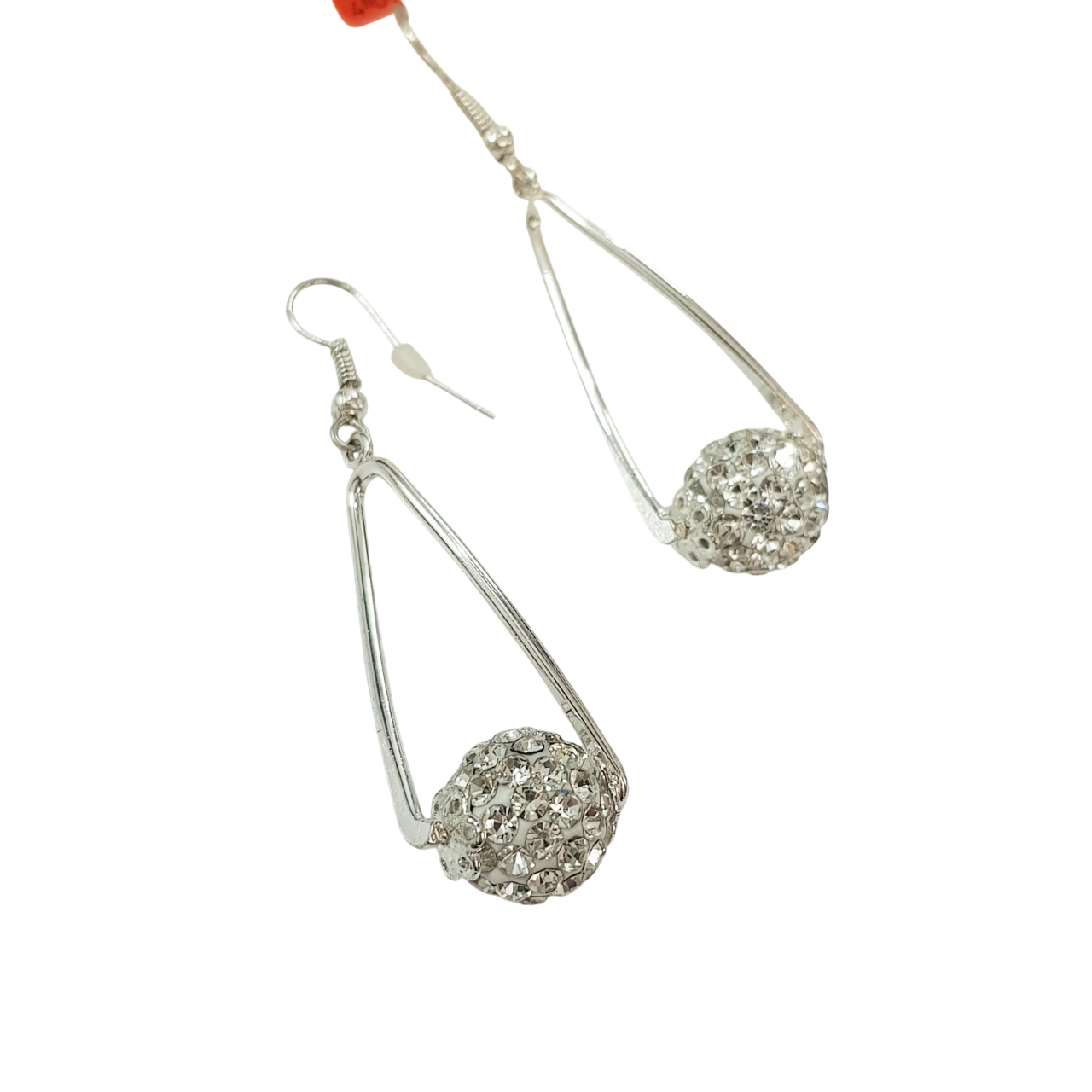 گوشواره نقره ای مجلسی طرح گوی چرخان فول نگین برند Accessories کد ۰۵۰۹۳