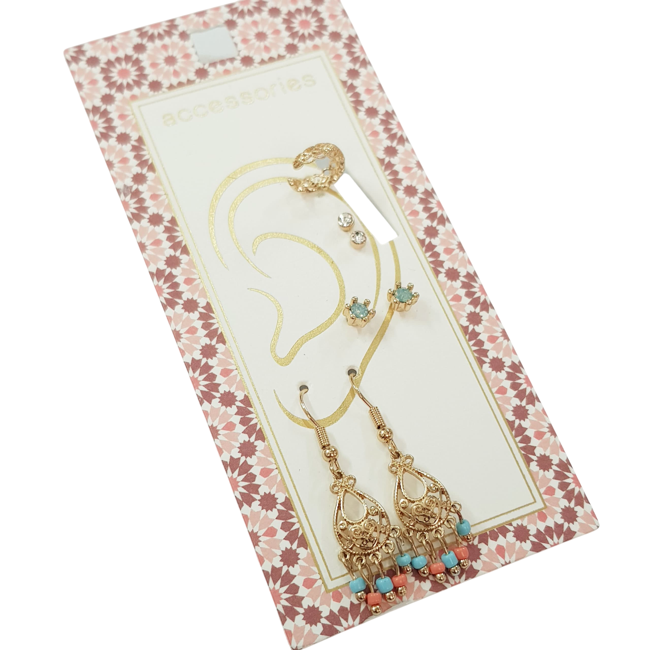 پک ایرکاف گوشواره و گلگوش طلایی برند Accessories کد ۰۵۰۹۶