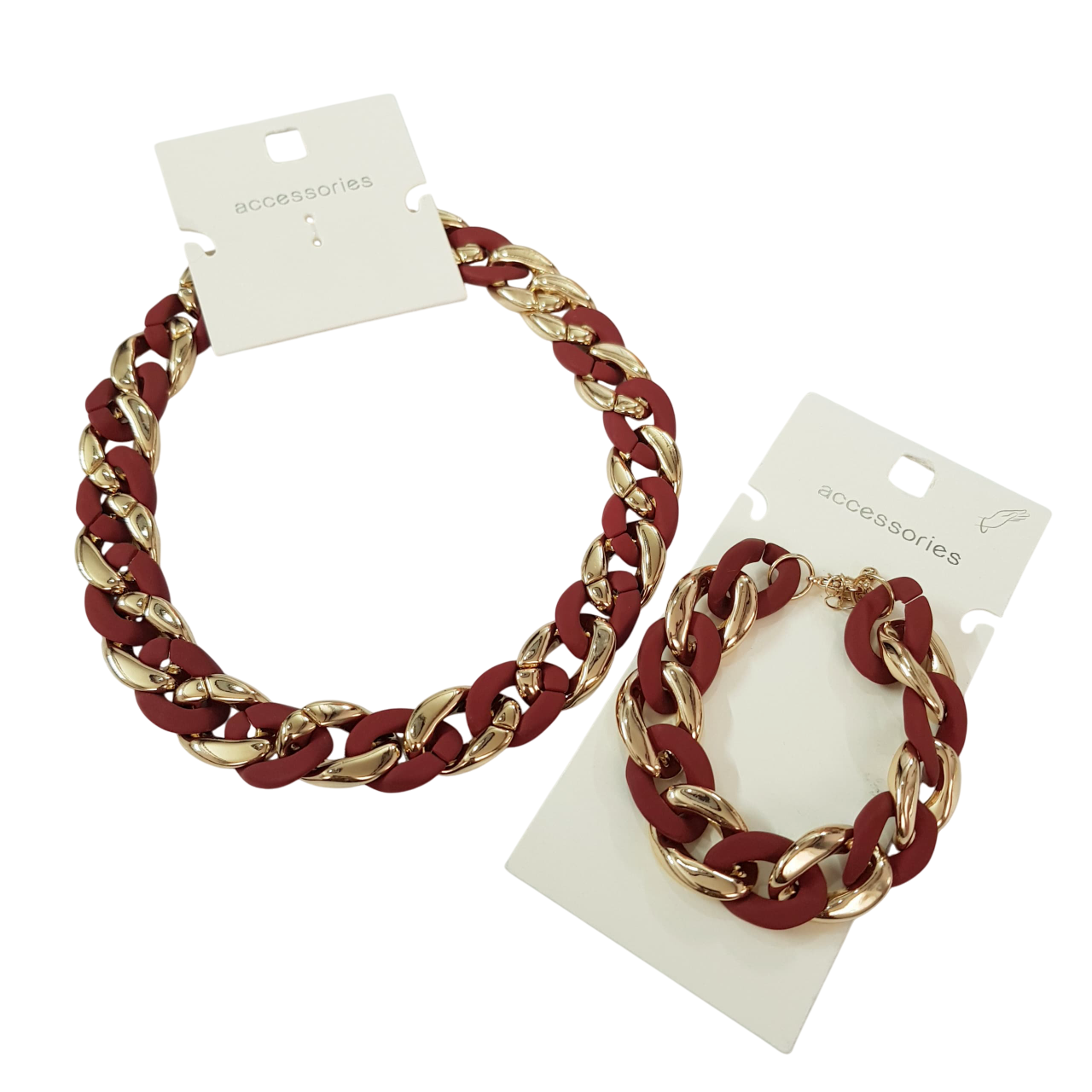 نیم ست یلدایی کارتیه دستبند و گلوبند طلایی برند ACC کد ۱۱۰۹۰۸