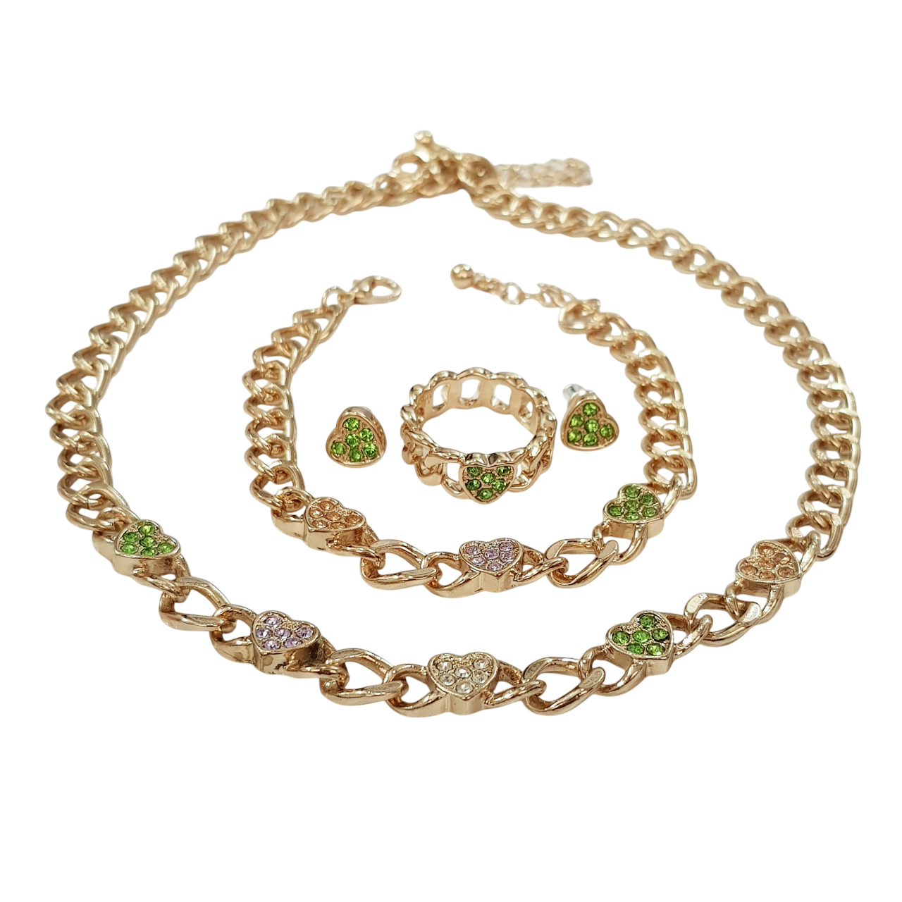 ست گردنبند، دستبند، انگشتر و گوشواره طلایی کارتیه برند Six کد ۱۱۰۹۱۰