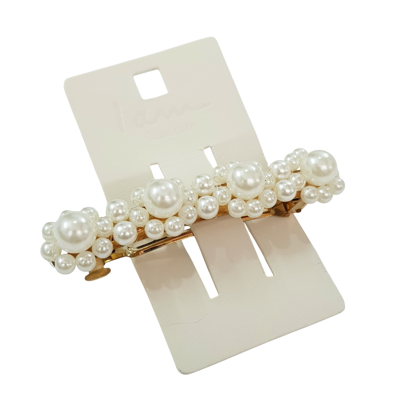 گیره مو کلیپسی طلایی مرواریدی برند iam کد ۱۶۰۹۴