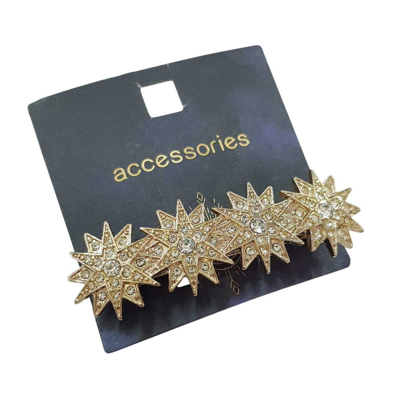 گیره مو کلیپسی طلایی مدل ستاره نگین دار برند Accessories کد ۱۷۰۹۵