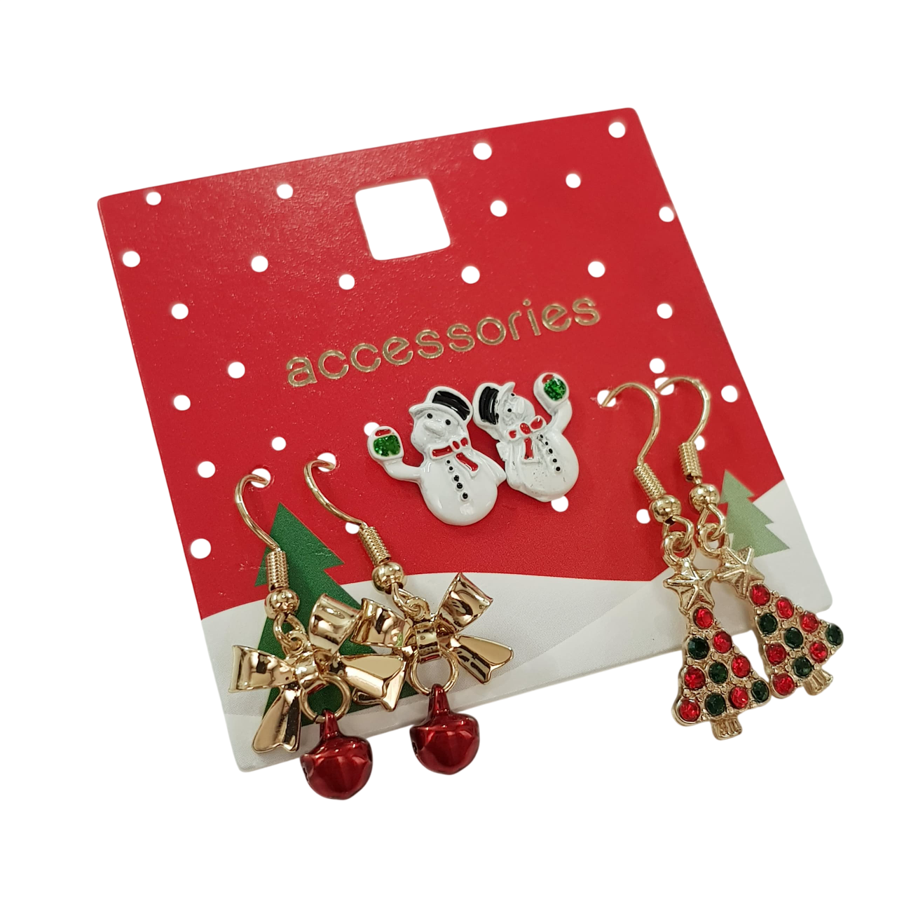 پک سه جفتی گوشواره و گلگوش کریسمسی برند ACC کد ۱۸۰۹۳