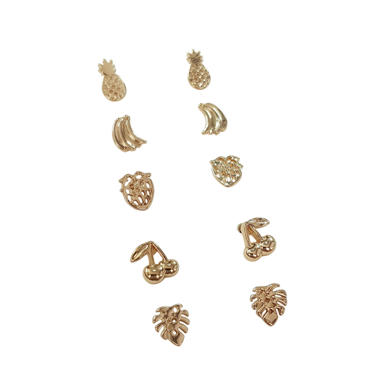 پک پنج جفتی گوشواره گلگوش طرح میوه استوایی برند iam کد ۱۸۰۹۴